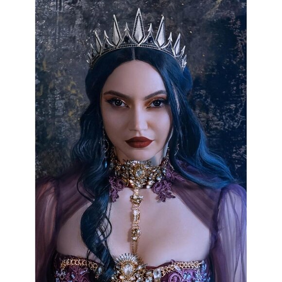 Gothic Crown Tiara Women Halloween Cosplay Party Costume Accessory